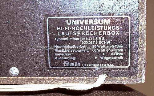 HI-FI-Hochleistungs-Lautsprecherbox 020.087.3 SCHW; QUELLE GmbH (ID = 1297651) Parleur