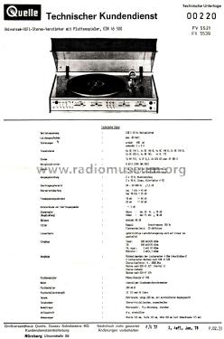 Hi Fi Stereo Verstärker FV5521; QUELLE GmbH (ID = 2830510) Ampl/Mixer