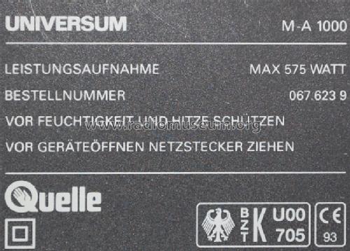 High Performance RC Power Amplifier Universum M-A 1000; QUELLE GmbH (ID = 1311712) Verst/Mix