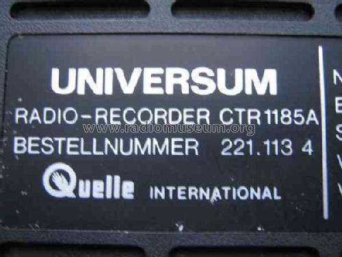 Radio Recorder CTR 1185 A; QUELLE GmbH (ID = 534876) Radio
