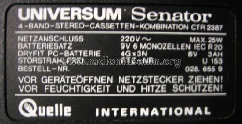 Senator CTR2387; QUELLE GmbH (ID = 646217) Radio