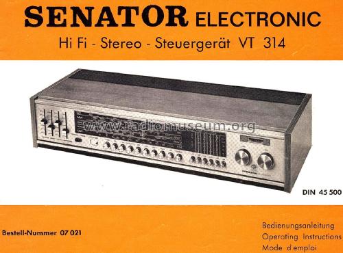 Senator Hifi-Stereo-Steuergerät VT 314 Best.Nr. 07021; QUELLE GmbH (ID = 2827396) Radio