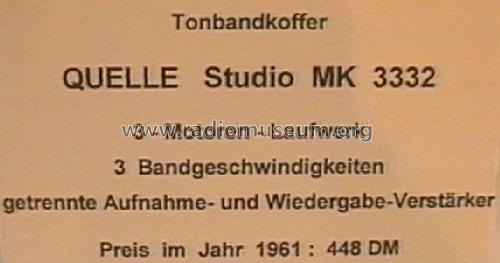 Studio MK3332; QUELLE GmbH (ID = 856528) Ton-Bild