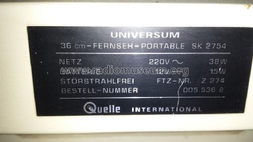 Universum 36 cm Fernseh Portable SK 2754 - Bestell Nr 005.536 8; QUELLE GmbH (ID = 1604025) Television