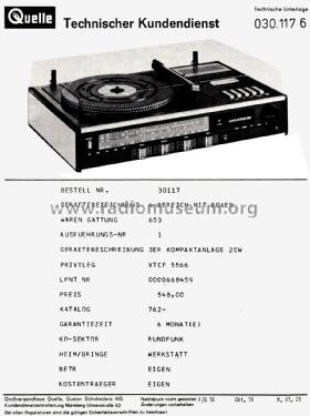 Universum 3-fach Kombination VTCF 5566 ; QUELLE GmbH (ID = 2827841) Radio