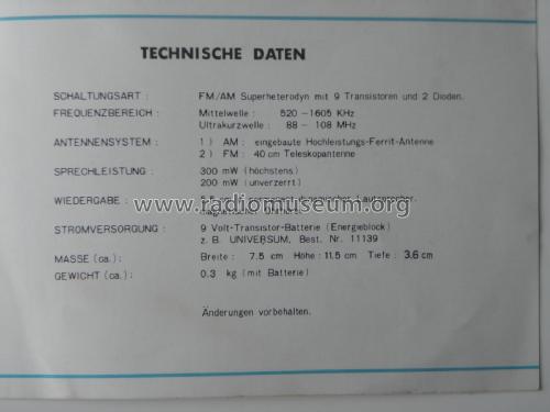 Universum All Transistor TR2325 BN 07880; QUELLE GmbH (ID = 3074954) Radio