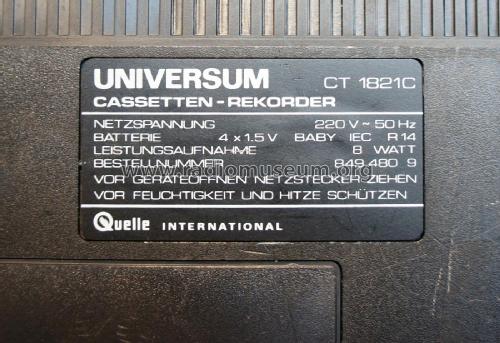 Universum Cassetten Recorder CT-1821C; QUELLE GmbH (ID = 1911692) R-Player