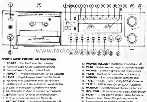 Universum Cassetten Tape Deck CT 2307A 029.082 5; QUELLE GmbH (ID = 1827680) R-Player