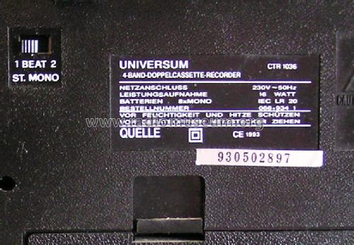 Universum CTR 1036; QUELLE GmbH (ID = 621978) Radio