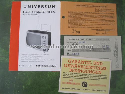 Universum Luxus Zweitgerät FK072 - Bestell-Nummer 06674; QUELLE GmbH (ID = 1684596) Télévision