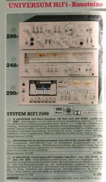 Universum Front-Loading HiFi Cassetten Tape Deck System HiFi 2500 Best-No.: 011.336; QUELLE GmbH (ID = 1815368) R-Player