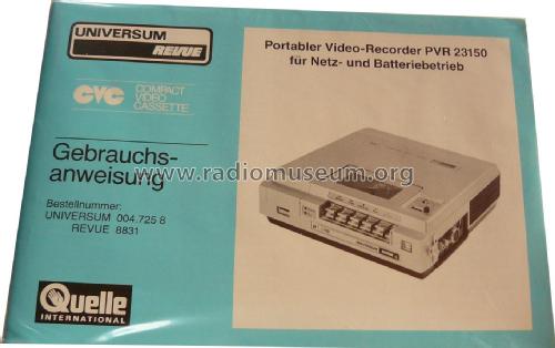 Universum - Revue - Portabler Video-Recorder - CVC PVR 23150 - 004.725 8 - 8831; QUELLE GmbH (ID = 1764365) R-Player