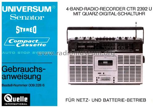 Universum Senator 4 Band Stereo Radio Recorder CTR 2392U ; QUELLE GmbH (ID = 2827885) Radio