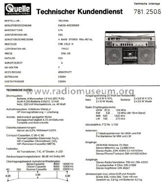 Universum Senator CTR 2312M ; QUELLE GmbH (ID = 2826958) Radio