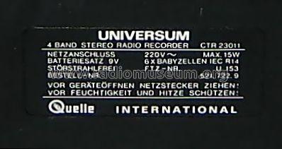 Universum slim line CTR 23011; QUELLE GmbH (ID = 463023) Radio