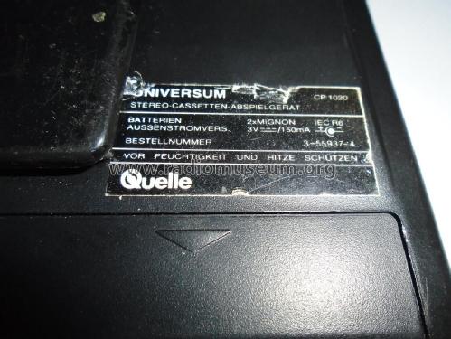 Universum Stereo Cassette Player CP1020 ; QUELLE GmbH (ID = 2837043) R-Player