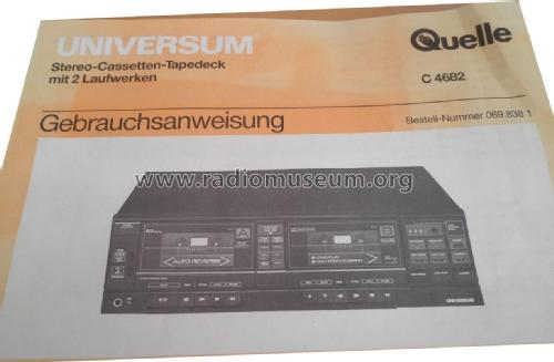 Universum - Stereo-Cassetten-Tapedeck mit 2 Laufwerken C 4682 - Bestell Nr. 069.838 1; QUELLE GmbH (ID = 1799067) R-Player