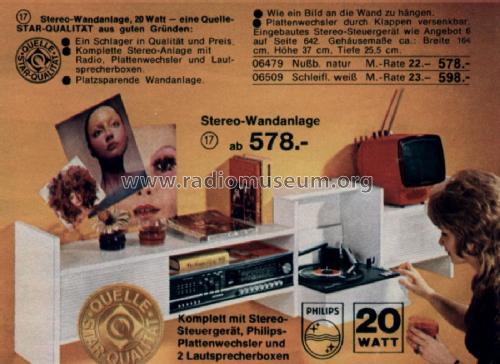 Universum Stereo-Wandanlage Best. Nr. 06479/ 06509; QUELLE GmbH (ID = 3119896) Radio