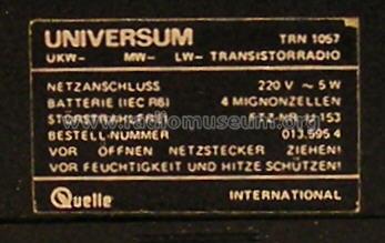 Universum Transistorkoffer TRN-1057; QUELLE GmbH (ID = 761678) Radio