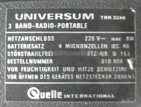 Universum TRN 3246; QUELLE GmbH (ID = 805811) Radio