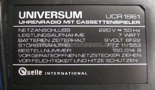 Universum UCR 1861; QUELLE GmbH (ID = 549119) Radio