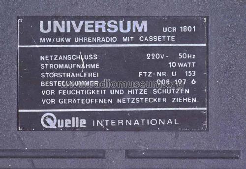 Universum UCR-1801; QUELLE GmbH (ID = 1005095) Radio