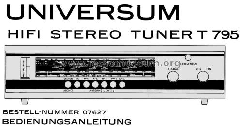 Universum-UKW-HiFi-Stereo-5-Bereich-Tuner T 795 Best. Nr. 07627; QUELLE GmbH (ID = 2829794) Radio