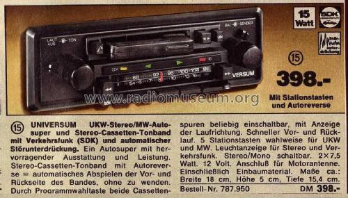 Universum UKW-Stereo/MW-Autosuper Bestell-Nr. 787.950; QUELLE GmbH (ID = 2039405) Car Radio