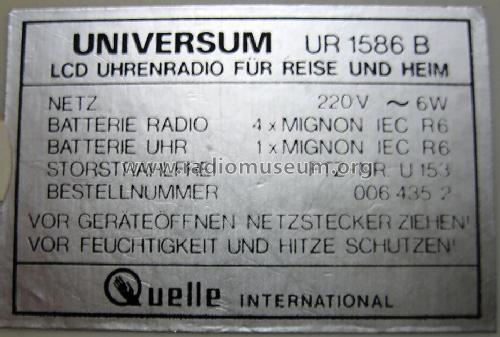 Universum UR 1586B; QUELLE GmbH (ID = 501277) Radio