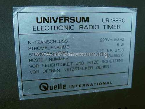 Universum Electronic Radio Timer UR1886C Best. Nr. 784.593-6; QUELLE GmbH (ID = 760980) Radio