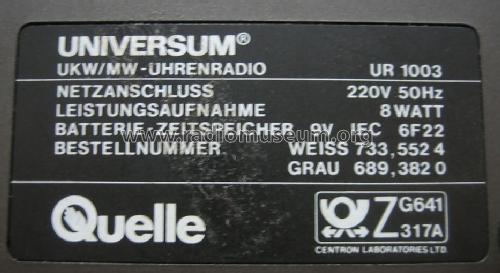 UR 1003; QUELLE GmbH (ID = 462175) Radio