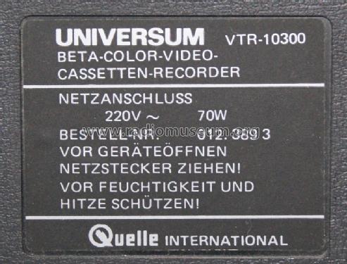 Beta-Color-Video-Cassetten-Recorder VTR-10300; QUELLE GmbH (ID = 1404880) R-Player