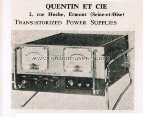 Transistorized Power Supplies AS280 - AS281 - AS282; Quentin Et Cie; (ID = 2775858) Power-S