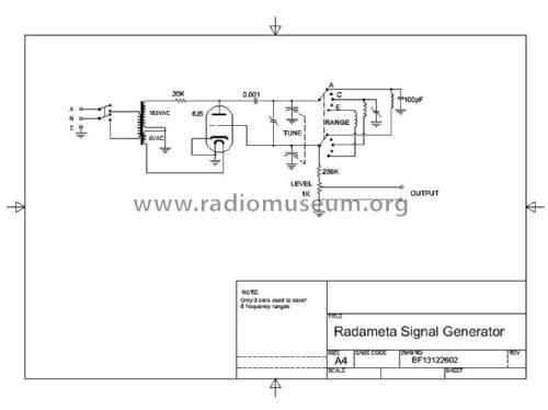 Signal Generator Cabinet; Radameta Test (ID = 1890644) Ausrüstung