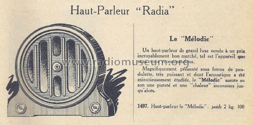 Haut-Parleur Mélodic ; Radia; Paris (ID = 2643410) Parlante