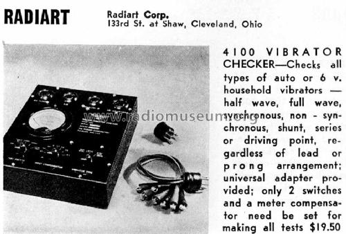 4100 Vibrator Checker; Radiart Corp.; (ID = 1022815) Equipment