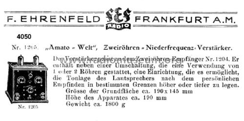 Amato-Welt, Zweiröhren-NF-Verst. 4050; Radio-Amato, Otto (ID = 866360) Verst/Mix