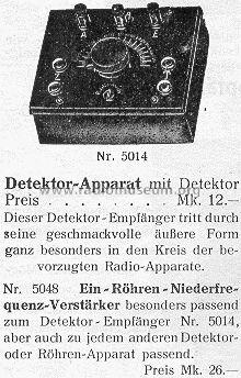 Detektor-Empfänger 5014; Radio-Amato, Otto (ID = 36768) Galena