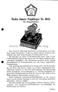 Empfänger 4044; Radio-Amato, Otto (ID = 1938619) Radio