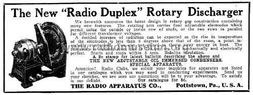 Radio Duplex Rotary Discharge Rotary Spark Gap; Radio Apparatus Co.; (ID = 1001259) Amateur-D