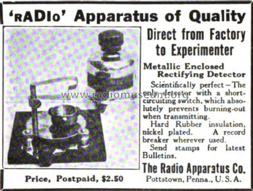 Rectifying Detector ; Radio Apparatus Co.; (ID = 2061447) Radio part