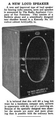 Traco Loud Speaker ; Radio Appliance Co., (ID = 1432533) Speaker-P