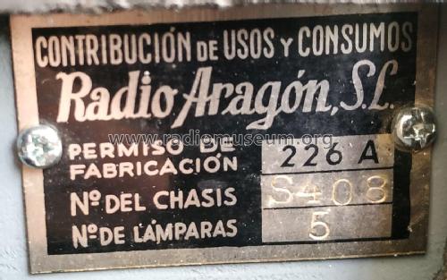 Sideral Ch= S-408; Radio Aragon; (ID = 3081000) Radio