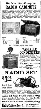 Crystal Radio Set ; Radio Cabinet Co. of (ID = 1001423) Crystal