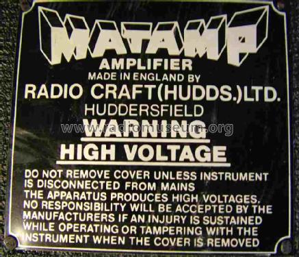 Matamp GT100; Radio Craft Hudds. (ID = 1765107) Ampl/Mixer