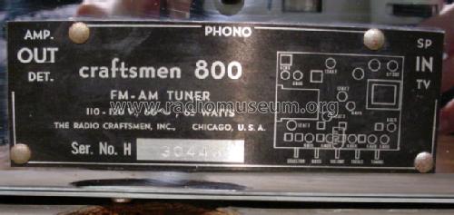 800 AM-FM Tuner; Radio Craftsmen Inc. (ID = 1340912) Radio