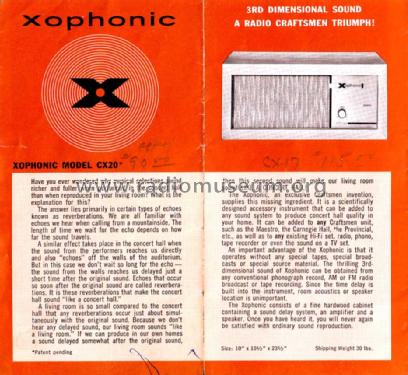 Xophonic CX-20; Radio Craftsmen Inc. (ID = 1132355) Ampl/Mixer