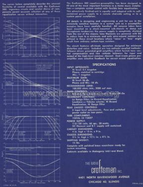 Equalizer-Preamplifier 300; Radio Craftsmen Inc. (ID = 1726806) Ampl/Mixer