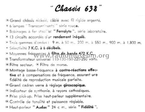 Châssis 638; Radio d'Art, A. (ID = 2653110) Radio