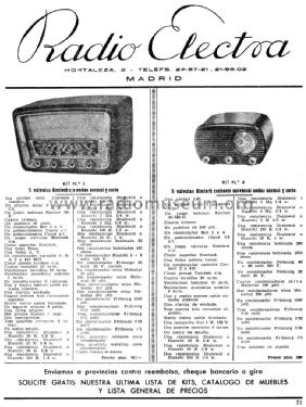 Kit número 1 ; Radio-Electra; (ID = 1441865) Radio